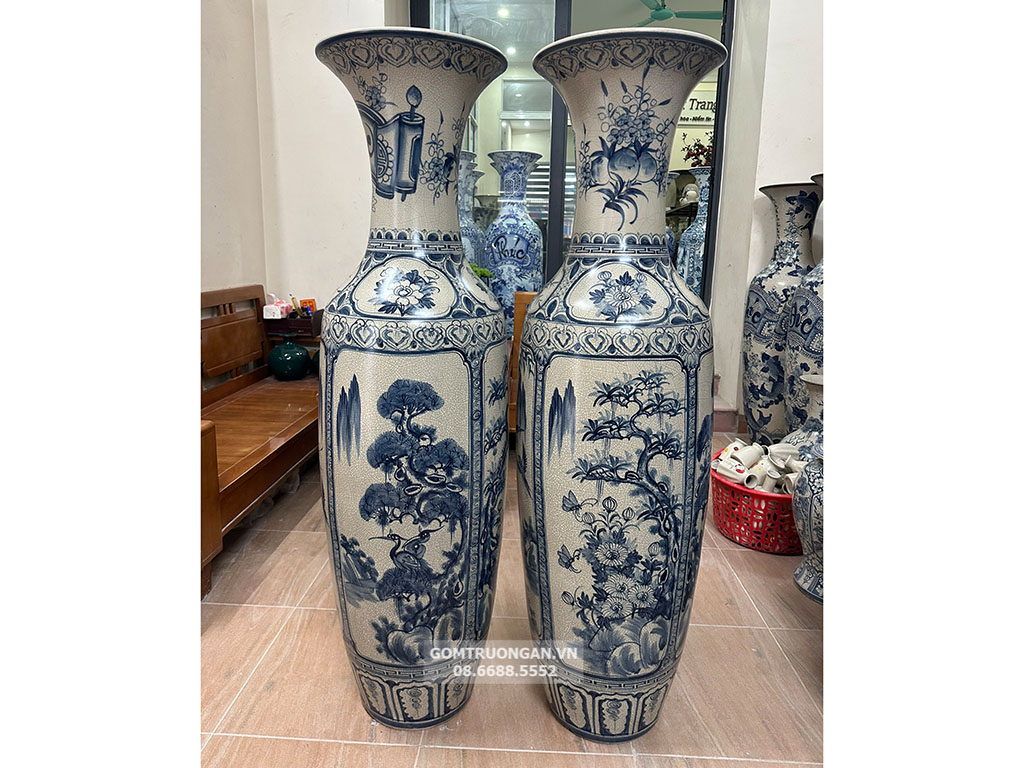 Lọ lộc bình men rạn cổ Tứ Quý 1m4 3