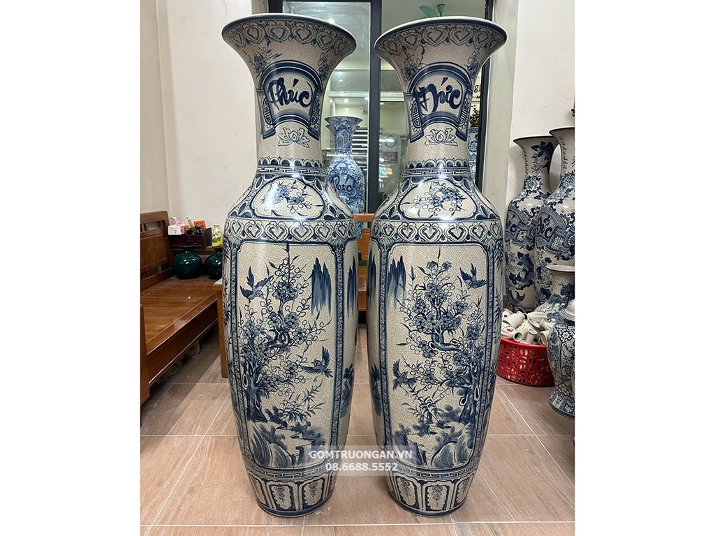 Lọ lộc bình men rạn cổ Tứ Quý 1m4 1