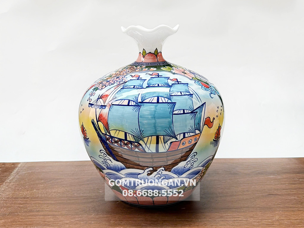 Túi hút tài lộc Thuận Buồm Xuôi Gió Phú Quý 3D men màu 30 1