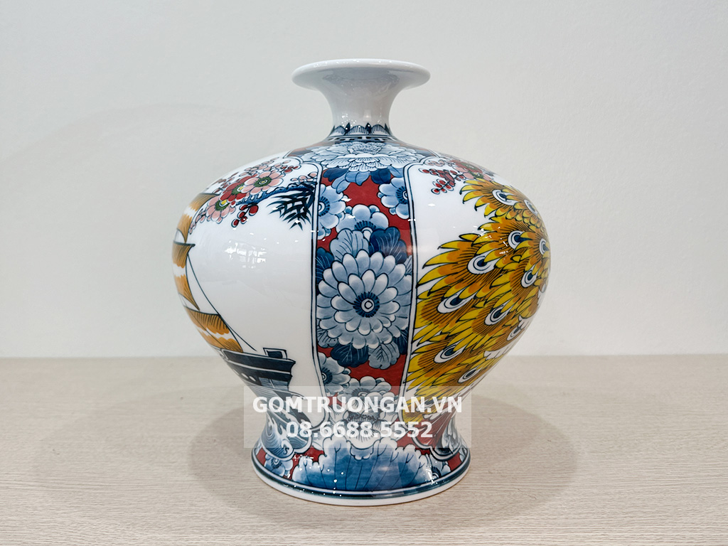 Bình hút tài lộc Thuận Buồm Xuôi Gió Phú Quý men màu đùi dế 2