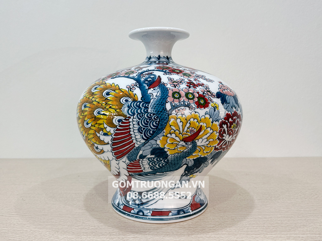 Bình hút tài lộc Thuận Buồm Xuôi Gió Phú Quý men màu đùi dế 1