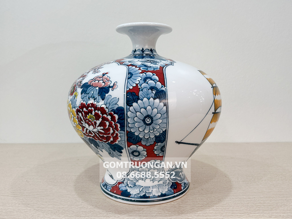 Bình hút tài lộc Thuận Buồm Xuôi Gió Phú Quý men màu đùi dế 4