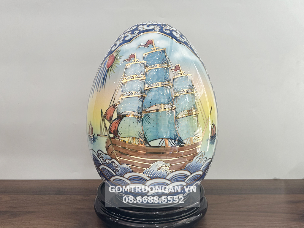 Trứng phong thủy tài lộc Thuận Buồm Xuôi Gió Vinh Hoa Phú Quý 1