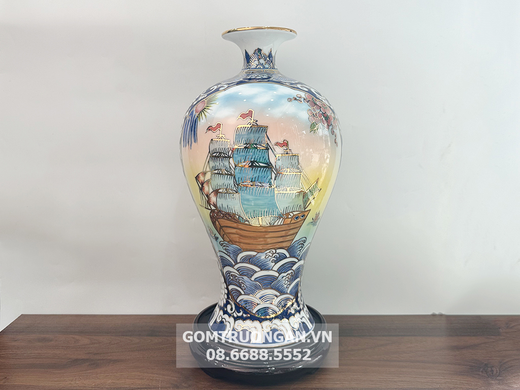 Mai bình tích lộc Thuận Buồm Xuôi Gió Công Danh Phú Quý vẽ vàng 1