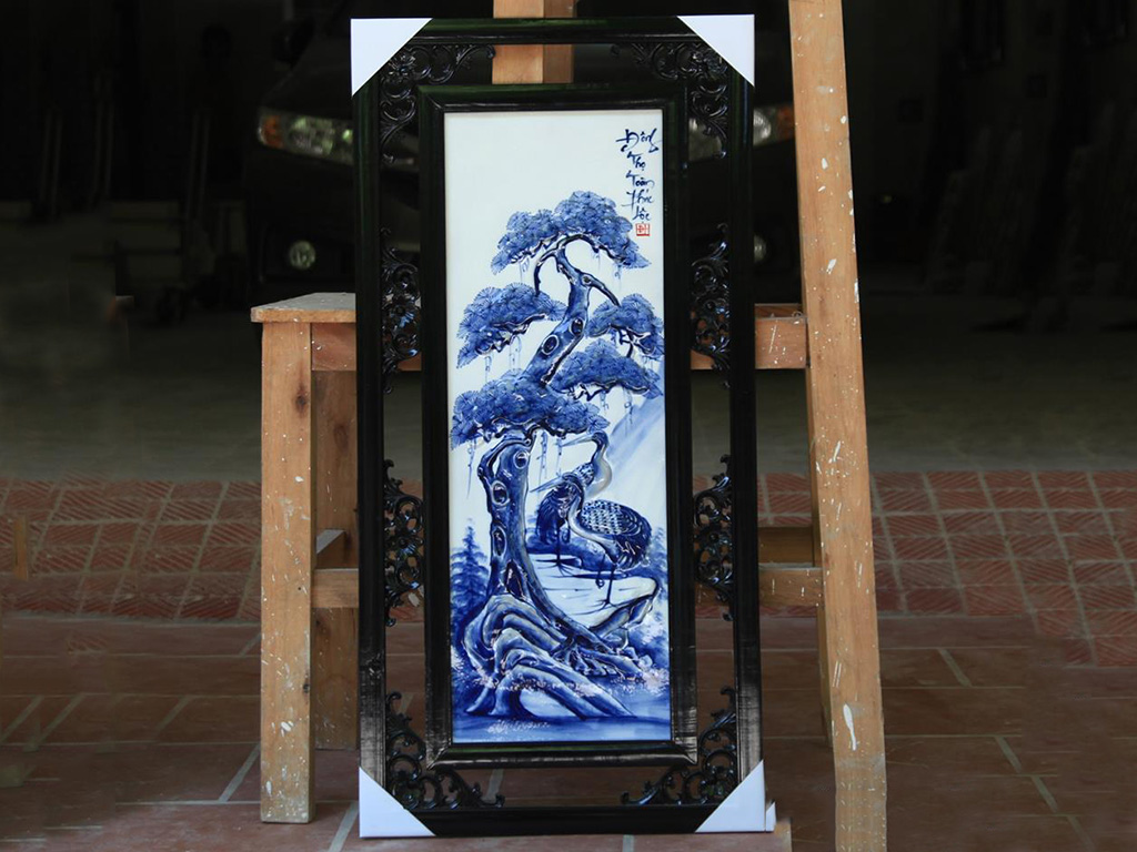 Tranh tứ quý Tùng Cúc Trúc Mai đắp nổi 87x43cm 5