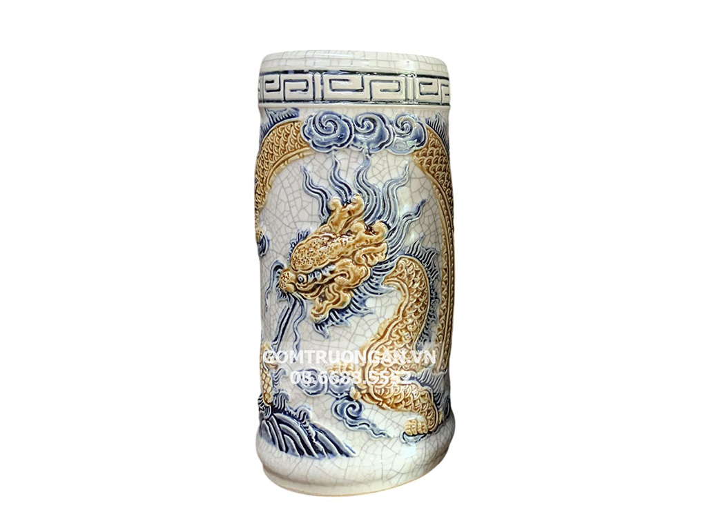 Ống hương men rạn nổi rồng cao cấp Trường Xuân S1 1