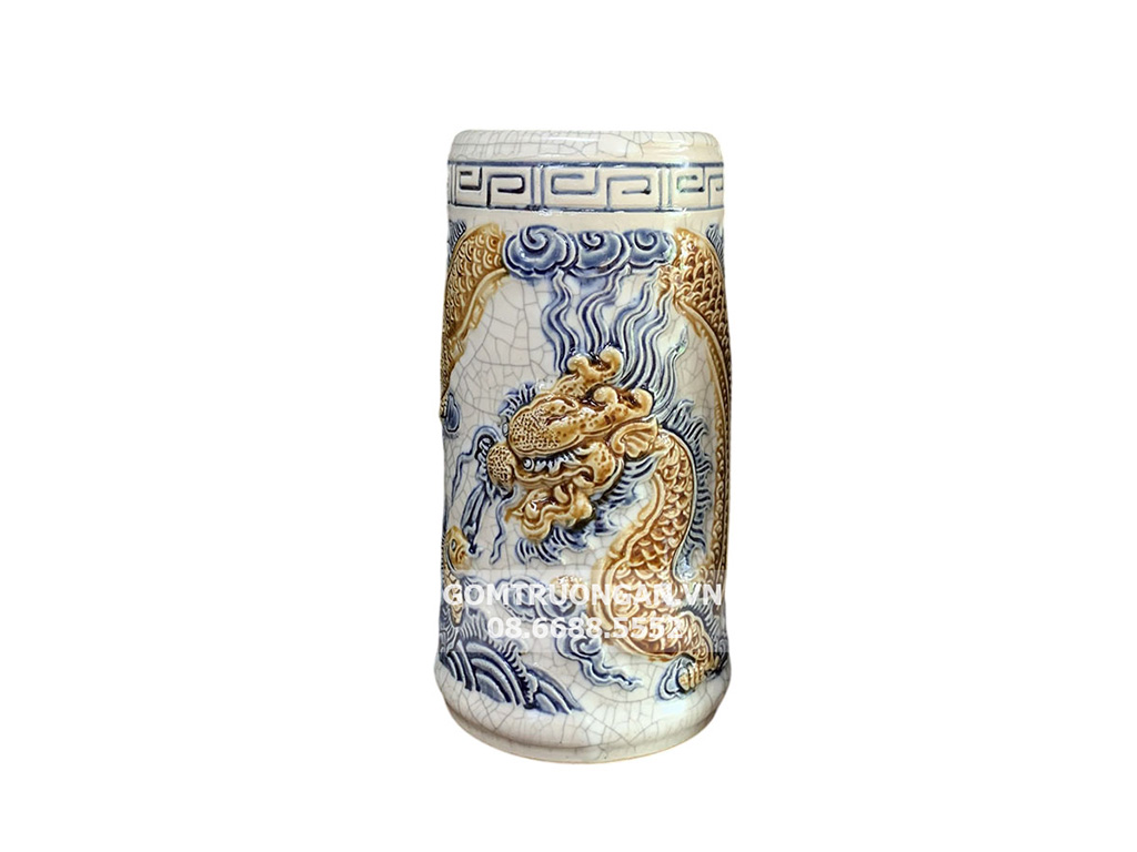 Ống hương men rạn nổi rồng cao cấp Trường Xuân S2 1