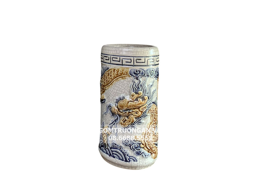 Ống hương men rạn nổi rồng cao cấp Trường Xuân S3 1