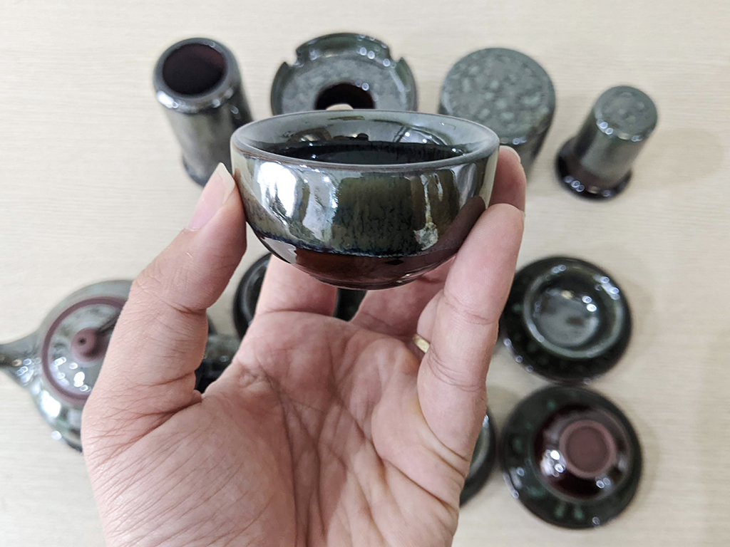 Bộ ấm trà tử sa Lục Thạch nghệ nhân Bát Tràng cao cấp 6