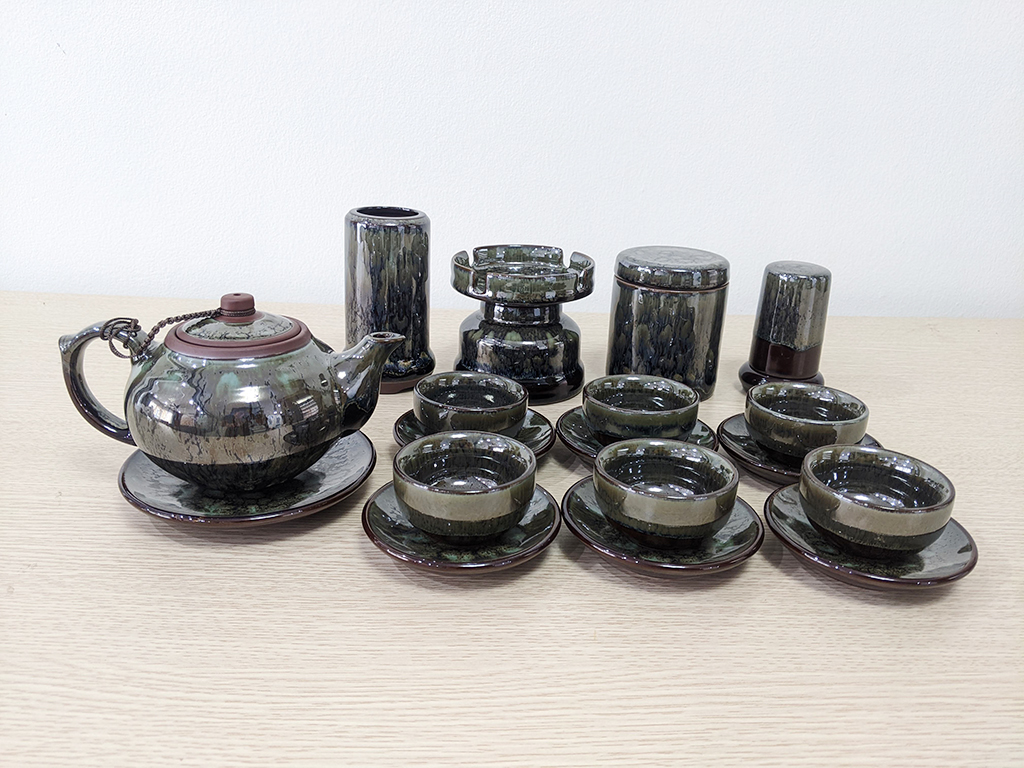 Bộ ấm trà tử sa Lục Thạch nghệ nhân Bát Tràng cao cấp 1