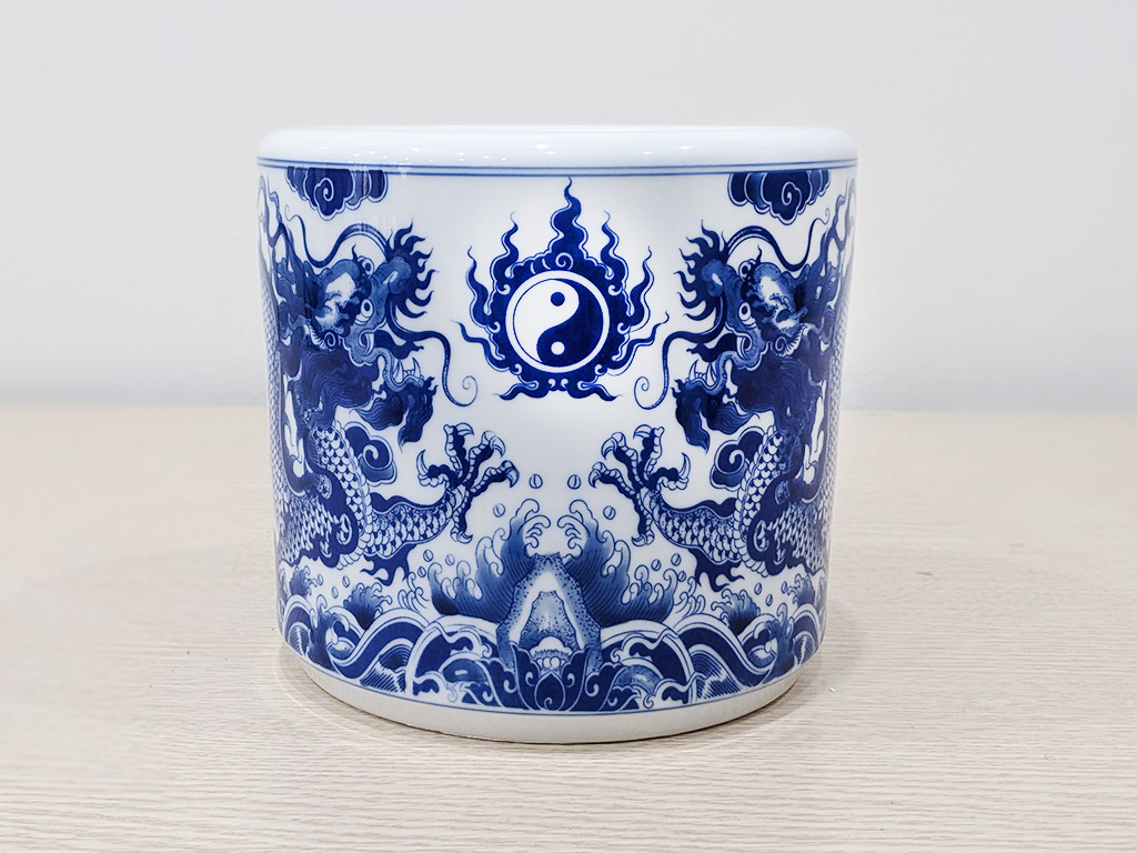 Bát hương Bát Tràng rồng men lam Trường An 16cm 1