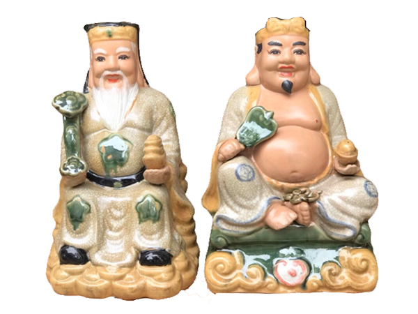 Tượng sứ Thần Tài Thổ Địa kỷ vàng cao 30cm 1