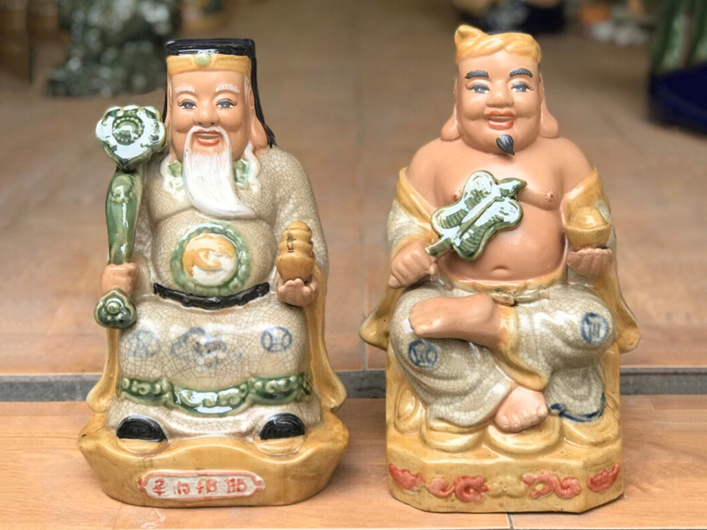 Tượng sứ Thần Tài Thổ Địa bệ ngai mẫu 2 cao 30cm 2