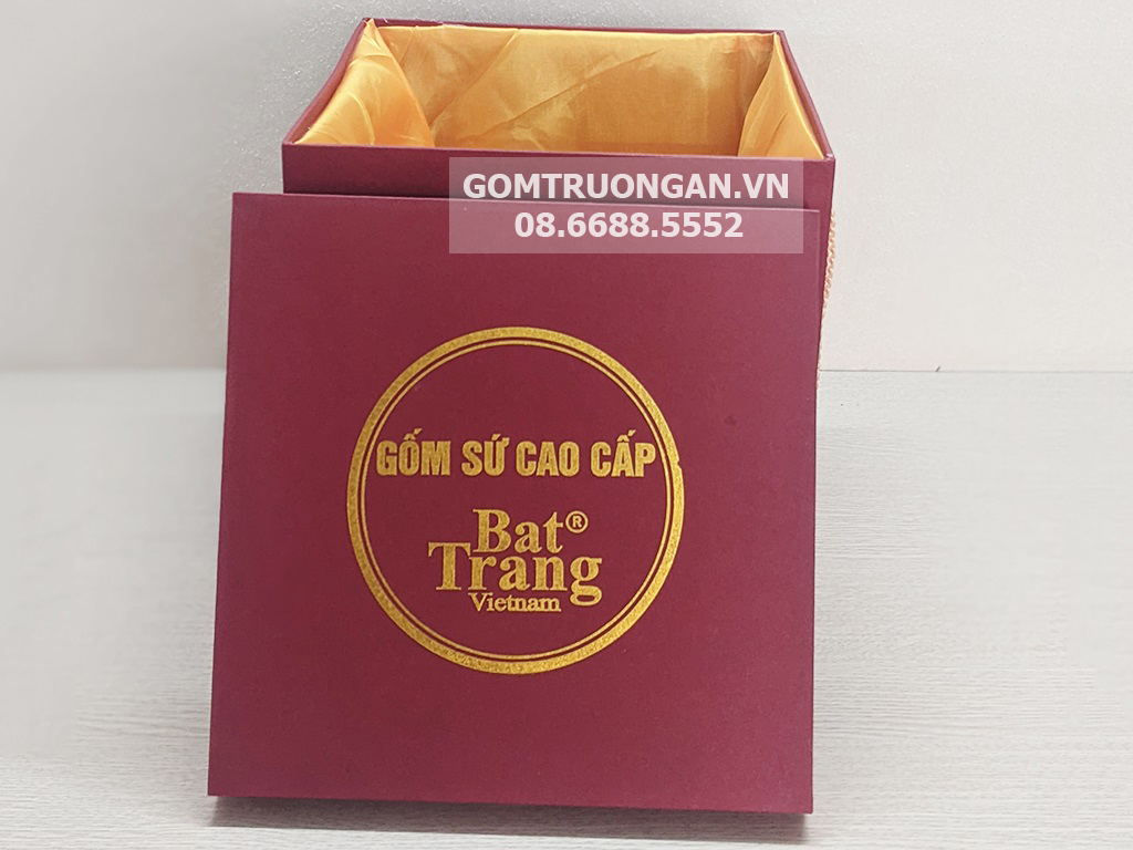 Hộp xi lót lụa vàng cao cấp Bát Tràng 25 2