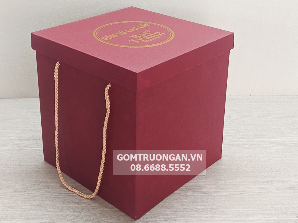 Hộp xi lót lụa vàng cao cấp Bát Tràng 25 1