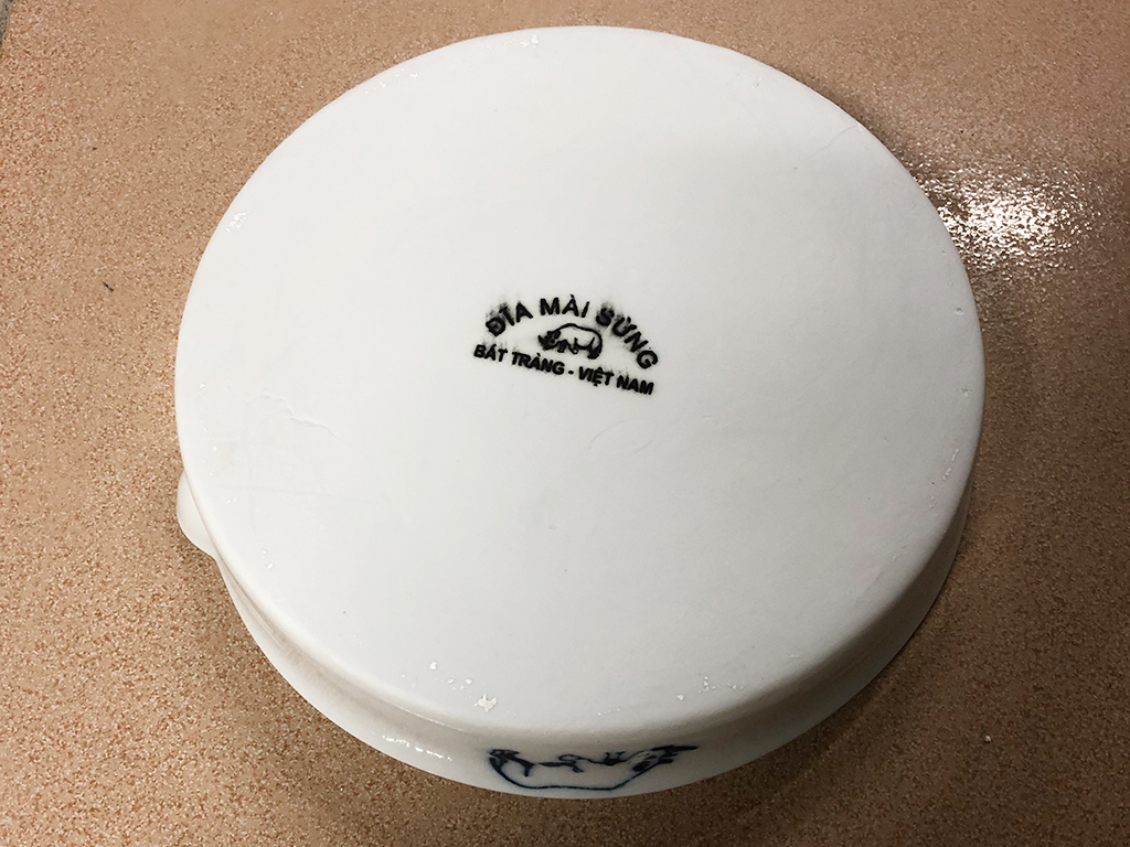 Đĩa mài sừng sứ Bát Tràng đường kính 20cm 2