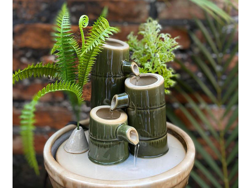 Thác nước phong thủy dáng chậu trúc 20x22cm 2