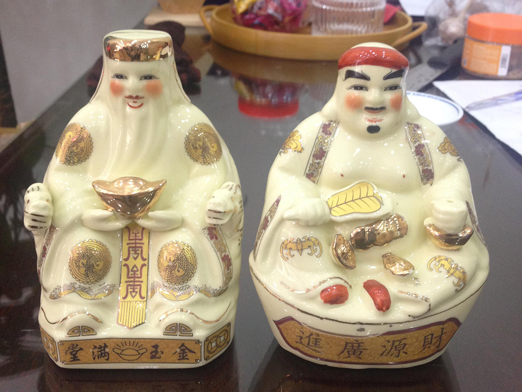 Tượng Thần Tài Ông Địa vàng kim cao 15cm 2