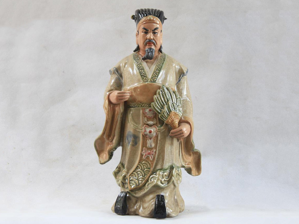 Tượng sứ Khổng Minh Gia Cát Lượng men rạn cao 60cm 2
