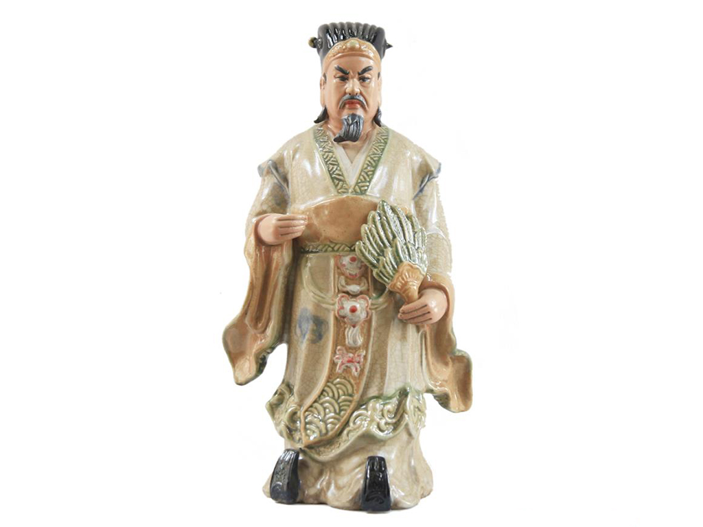 Tượng sứ Khổng Minh Gia Cát Lượng men rạn cao 60cm 1