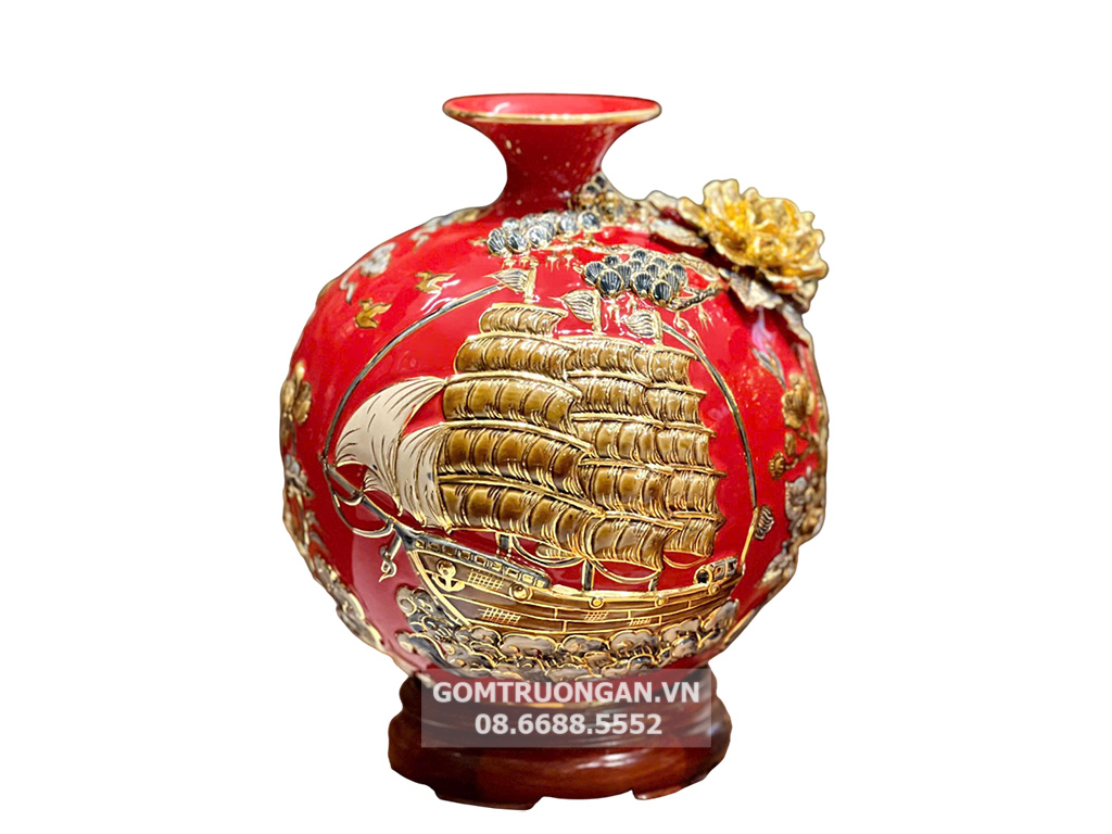 B&igrave;nh h&uacute;t t&agrave;i lộc men hỏa biến đỏ cam