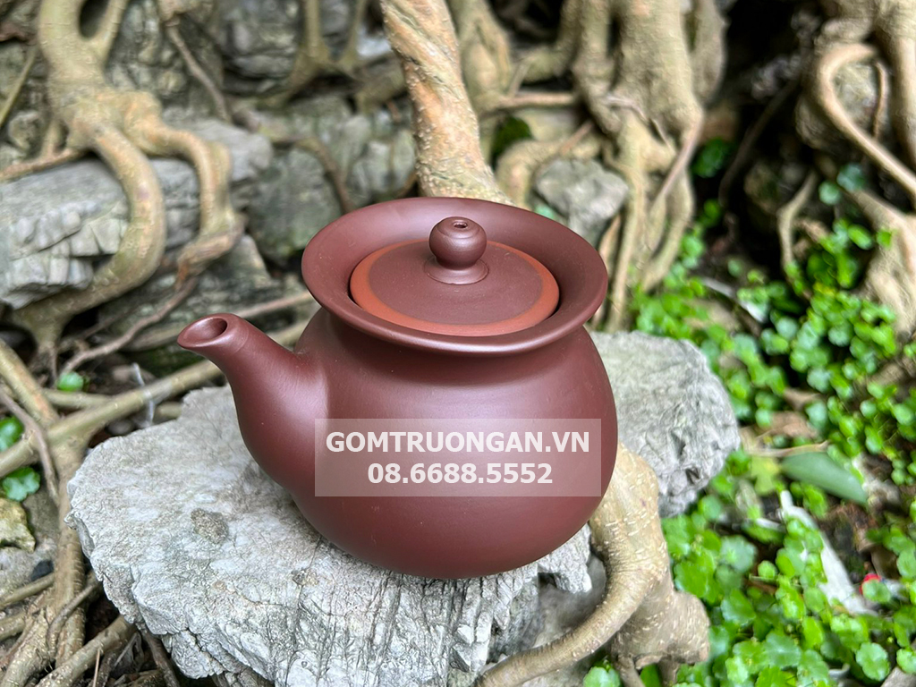 Chén tống uống trà tử sa có lõi lọc inox 1