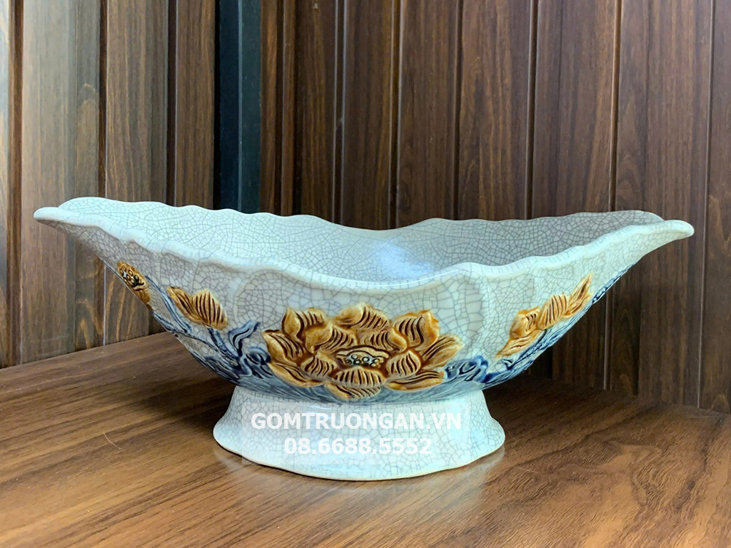 Bát đựng gà cúng men rạn nổi Trường Xuân 1