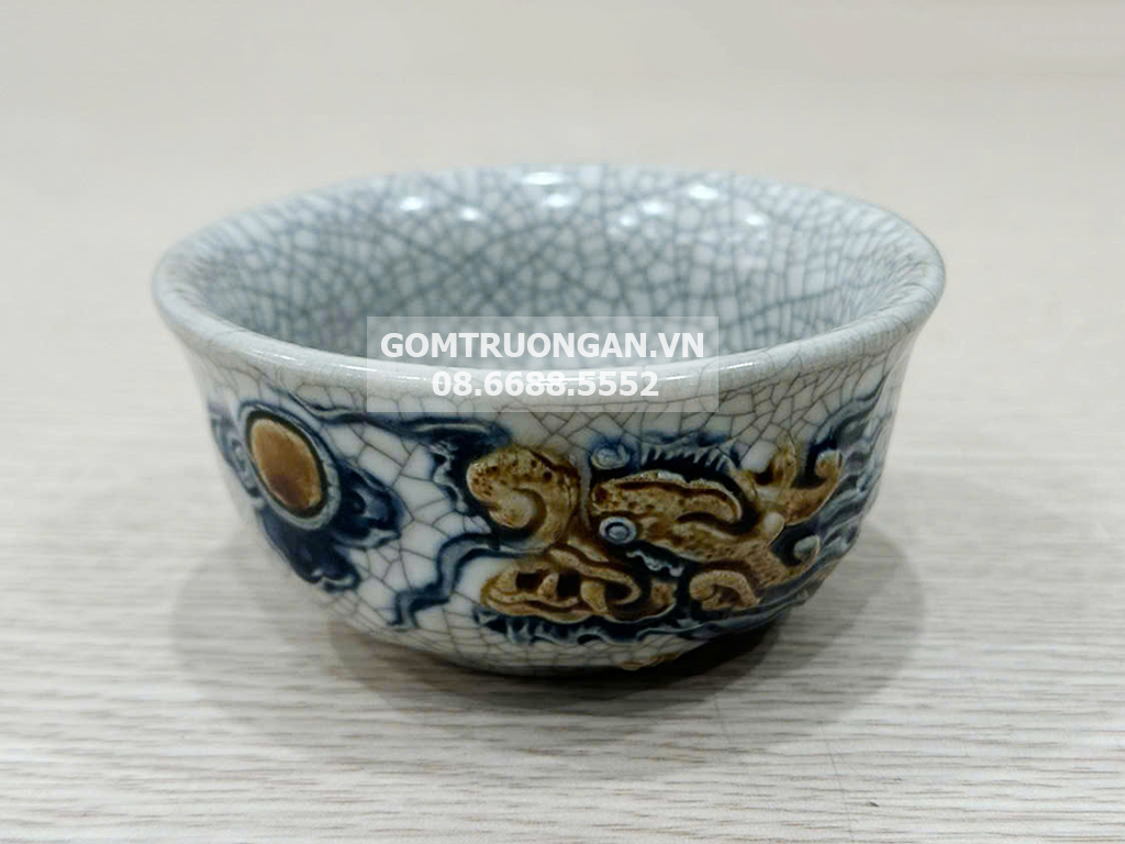Bát thờ men rạn nổi rồng Trường Xuân 1