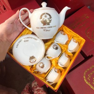 Ấm chén in logo văn phòng chính phủ