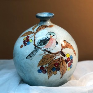 Lọ hoa vuốt tay độc bản dáng hút lộc chim hoa