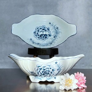 Bát đựng gà cúng vẽ hoa cẩm tú cầu