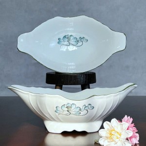 Bát đựng gà cúng vẽ sen xanh