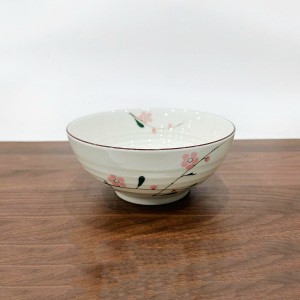 Bát tô men kem vẽ hoa đào hồng 20