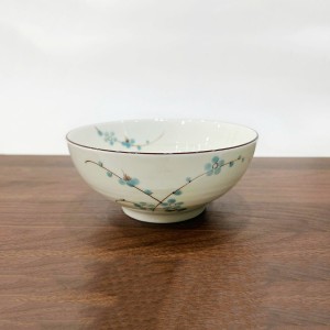 Bát tô men kem vẽ hoa đào xanh 20