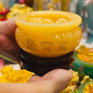 Bát tụ bảo đá ngọc Hoàng Long 6 viên thỏi cỡ to