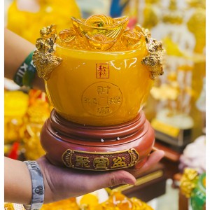 Bát tụ bảo ngọc cao cấp màu vàng cỡ nhỏ