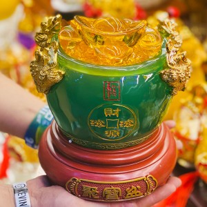 Bát tụ bảo ngọc cao cấp màu xanh lục bảo cỡ to