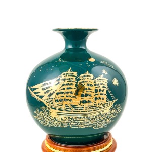 Bình hút lộc màu xanh mallard vẽ vàng Thuận Buồm Xuôi Gió