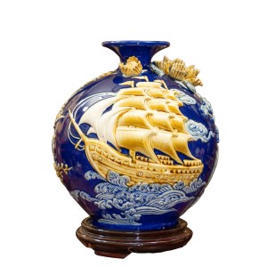 Bình hút lộc mệnh thủy đắp nổi Thuận Buồm Xuôi Gió 30cm