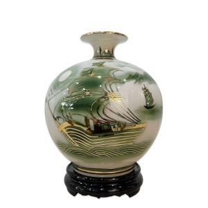 Bình hút lộc Thuận Buồm Xuôi Gió Mã Đáo Thành Công men hoàng thổ 25cm