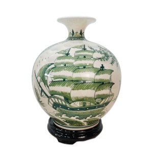 Bình hút lộc Thuận Buồm Xuôi Gió Vinh Hoa Phú Quý men hoàng thổ