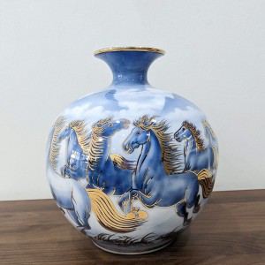 Bình hút lộc vẽ vàng Mã Đáo Thành Công 30cm