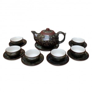 Bộ ấm tử sa Bát Tràng Tâm Sen cao cấp