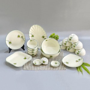 Bộ bát đĩa Bát Tràng vẽ nhụy sen BDNS99