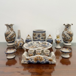 Bộ đồ thờ Bát Tràng men rạn nổi rồng Phúc Quý ban thờ 1m07