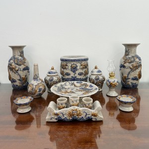 Bộ đồ thờ Bát Tràng men rạn nổi rồng Phúc Quý ban thờ 1m27