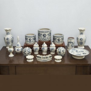 Bộ đồ thờ Bát Tràng men rạn vẽ rồng
