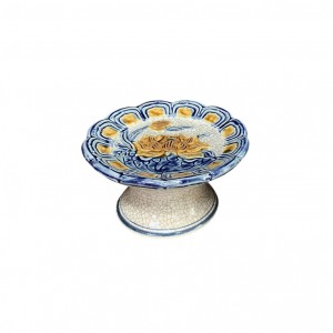 Chân nến men rạn đắp nổi Trường Xuân cao cấp S1