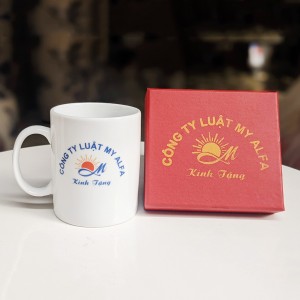 Cốc sứ in logo Công ty luật MY ALFA