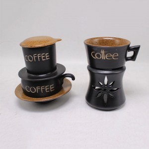 Combo Phin Cafe + Bếp đun màu nâu